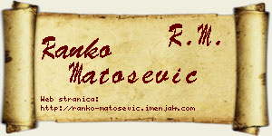 Ranko Matošević vizit kartica